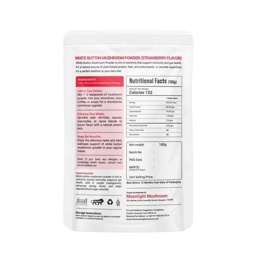 Moonlight Mushroom – Strawberry Flavoured White Button Mushroom Powder