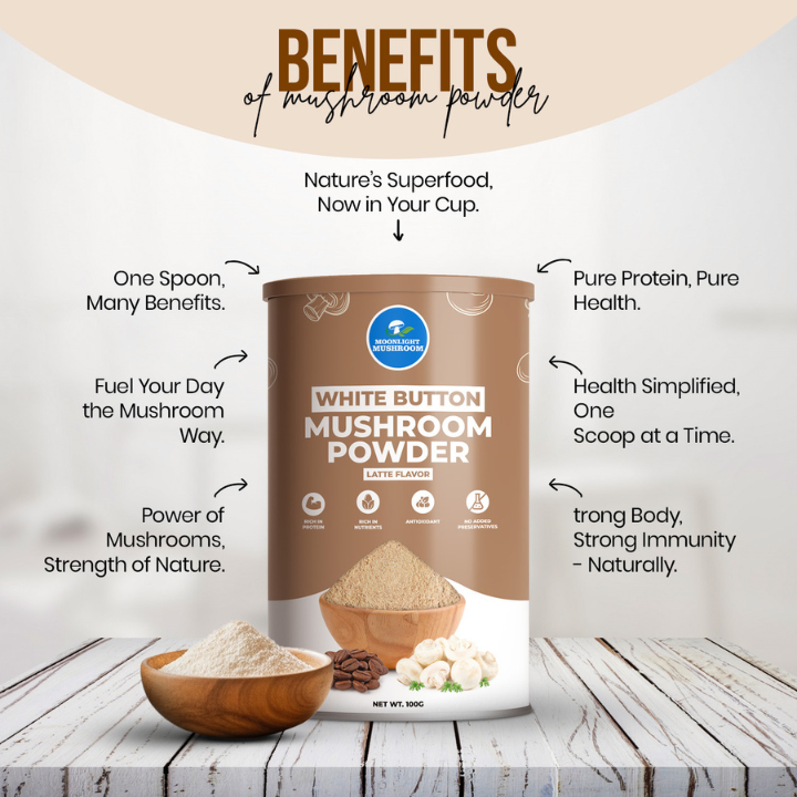 Moonlight Premium – Latte Flavoured White Button Mushroom Powder Can