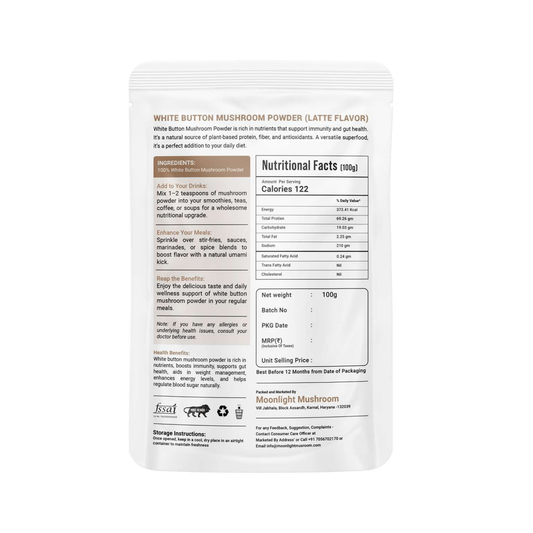 Moonlight Mushroom – Latte Flavoured White Button Mushroom Powder