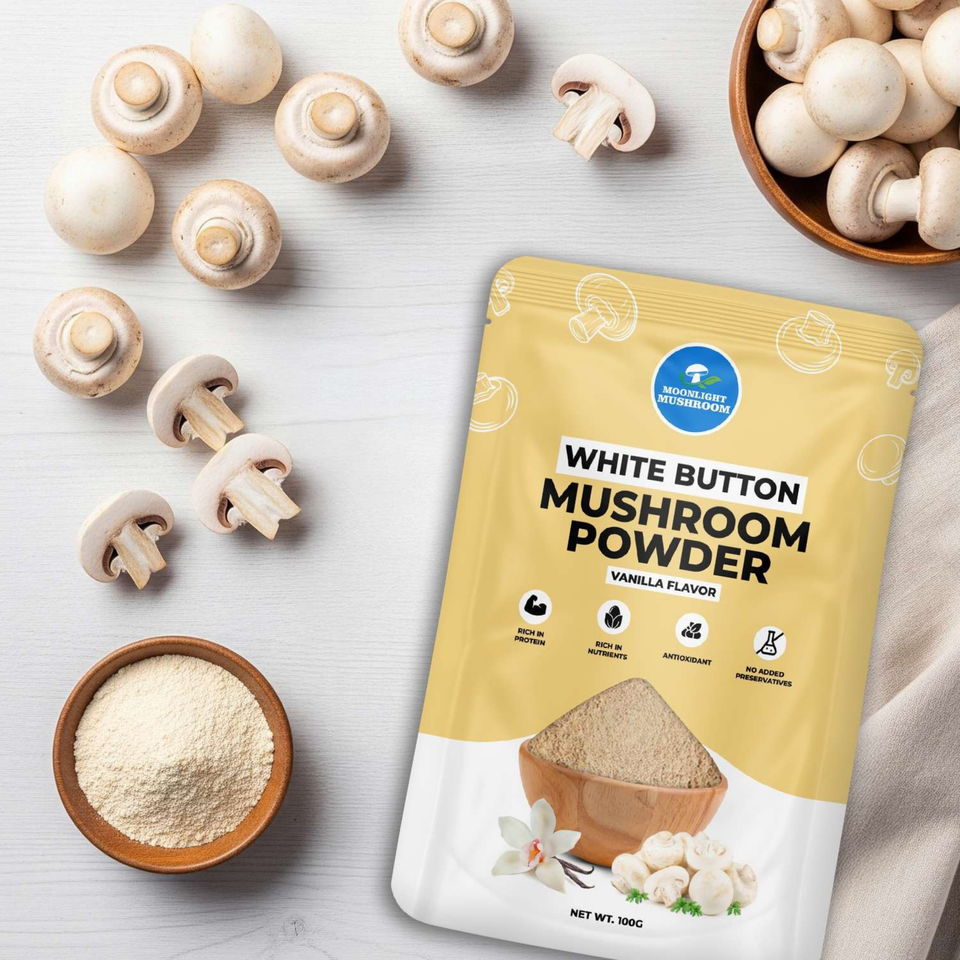 Moonlight Mushroom – Vanilla Flavoured White Button Mushroom Powder