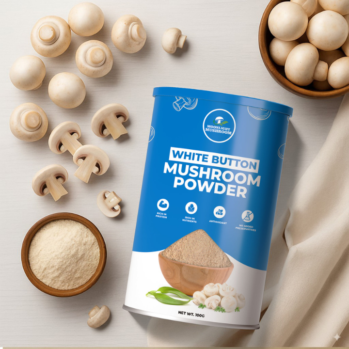 Moonlight Premium – White Button Mushroom Powder Can