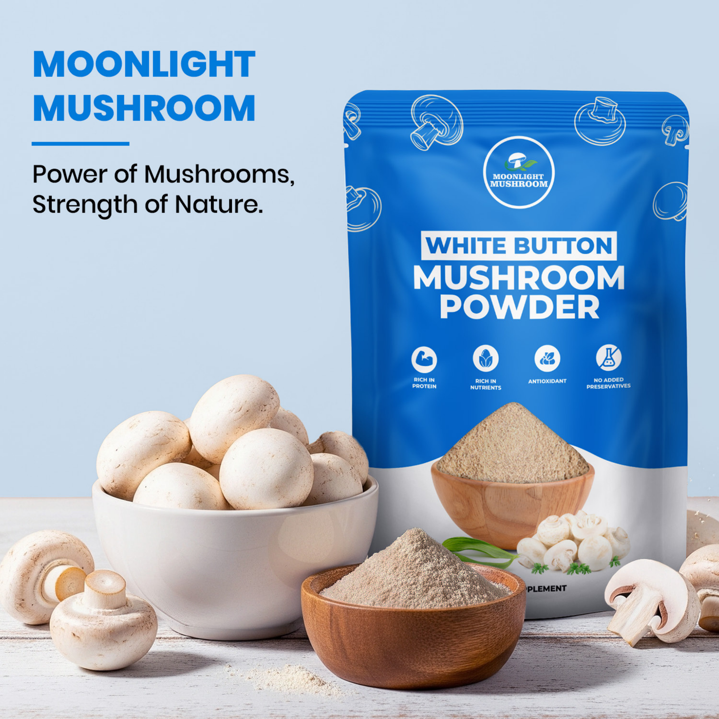 Moonlight Mushroom – White Button Mushroom Powder