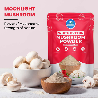 Moonlight Mushroom – Strawberry Flavoured White Button Mushroom Powder