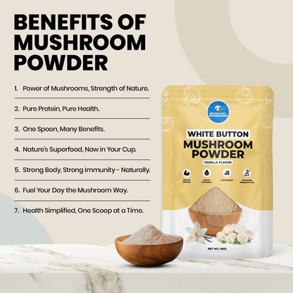 Moonlight Mushroom – Vanilla Flavoured White Button Mushroom Powder