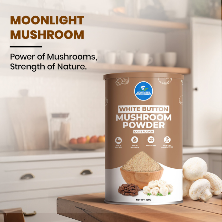 Moonlight Premium – Latte Flavoured White Button Mushroom Powder Can
