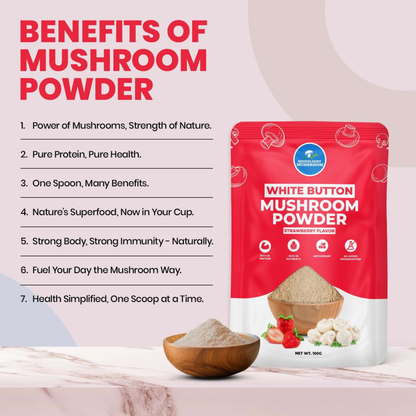 Moonlight Mushroom – Strawberry Flavoured White Button Mushroom Powder