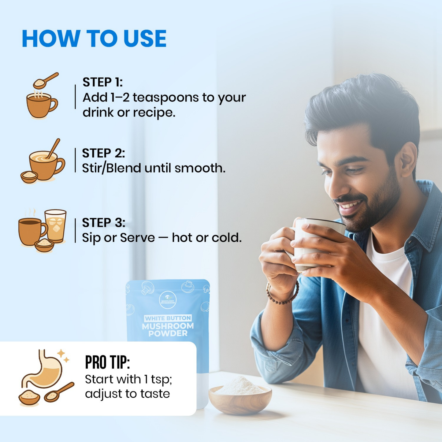 Moonlight Mushroom – White Button Mushroom Powder