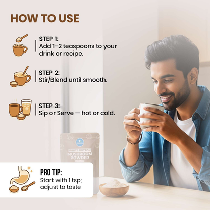 Moonlight Mushroom – Latte Flavoured White Button Mushroom Powder