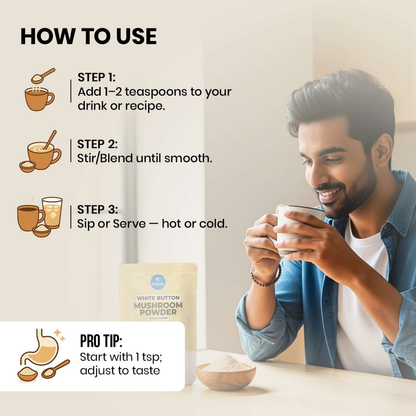 Moonlight Mushroom – Vanilla Flavoured White Button Mushroom Powder