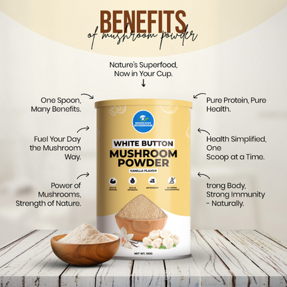 Moonlight Premium – Vanilla Flavoured White Button Mushroom Powder Can