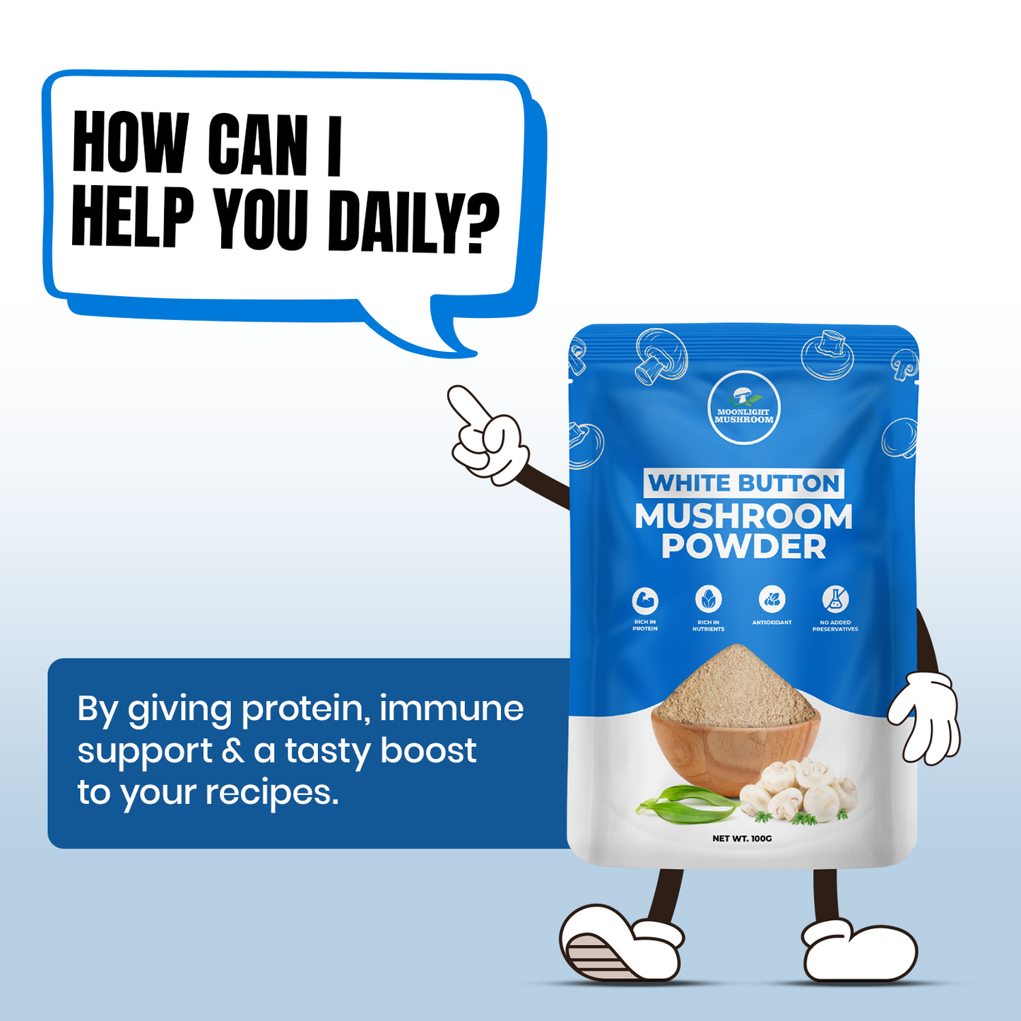 Moonlight Mushroom – White Button Mushroom Powder